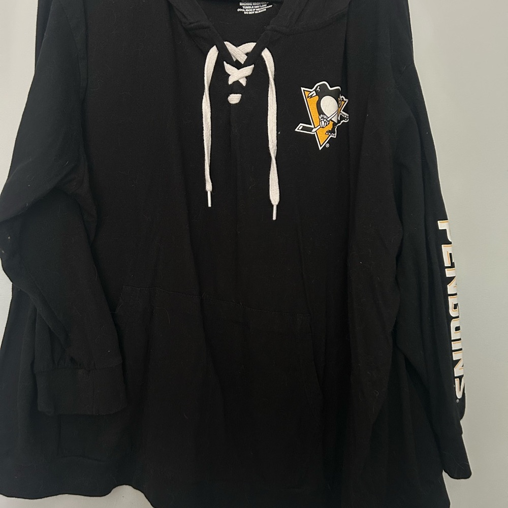 Pittsburgh Penguins Long Sleeve Shirt with Lace-Up Front